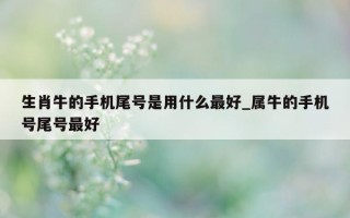 生肖牛的手机尾号是用什么最好_属牛的手机号尾号最好