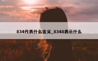 834 代表什么含义_8348 表示什么