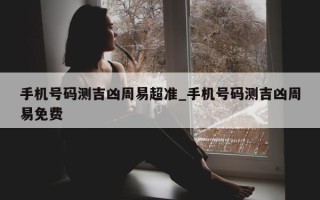 手机号码测吉凶周易超准_手机号码测吉凶周易免费