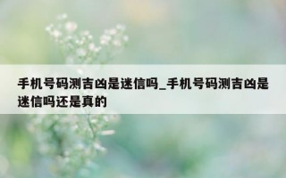 手机号码测吉凶是迷信吗_手机号码测吉凶是迷信吗还是真的