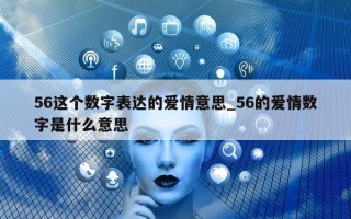 56 这个数字表达的爱情意思_56 的爱情数字是什么意思