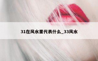 31 在风水里代表什么_33 风水