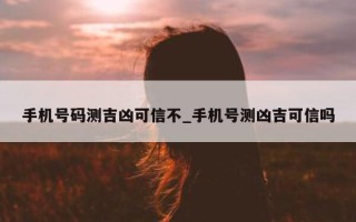 手机号码测吉凶可信不_手机号测凶吉可信吗