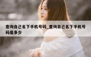 查询自己名下手机号码_查询自己名下手机号码是多少