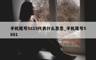 手机尾号 5819 代表什么意思_手机尾号 5881