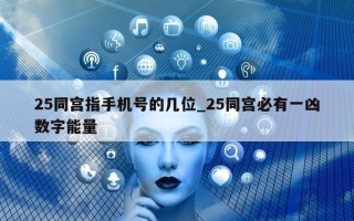 25 同宫指手机号的几位_25 同宫必有一凶数字能量