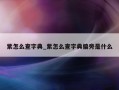 紫怎么查字典_紫怎么查字典偏旁是什么