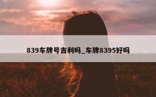 839 车牌号吉利吗_车牌 8395 好吗