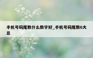 手机号码尾数什么数字好_手机号码尾数 6 大忌