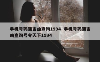 手机号码测吉凶查询 1994_手机号码测吉凶查询号令天下 1994