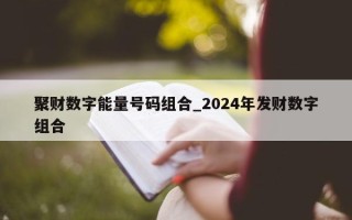 聚财数字能量号码组合_2024 年发财数字组合