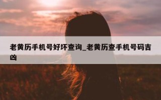 老黄历手机号好坏查询_老黄历查手机号码吉凶