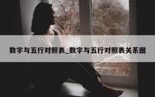 数字与五行对照表_数字与五行对照表关系图