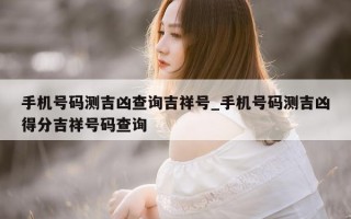 手机号码测吉凶查询吉祥号_手机号码测吉凶得分吉祥号码查询