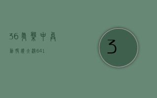 36 氪盘中异动 股价大涨 6.41%