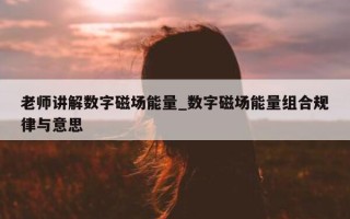 老师讲解数字磁场能量_数字磁场能量组合规律与意思