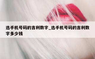 选手机号码的吉利数字_选手机号码的吉利数字多少钱