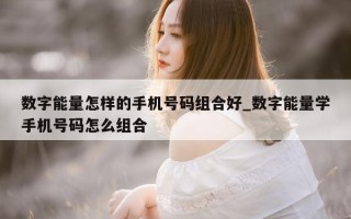 数字能量怎样的手机号码组合好_数字能量学手机号码怎么组合