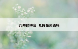 几阵的拼音_几阵是词语吗