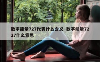 数字能量 727 代表什么含义_数字能量 7227 什么意思