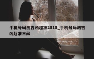 手机号码测吉凶超准 2818_手机号码测吉凶超准三藏