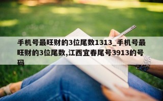 手机号最旺财的 3 位尾数 1313_手机号最旺财的 3 位尾数, 江西宜春尾号 3913 的号码