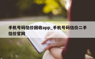 手机号码估价回收 app_手机号码估价二手估价官网