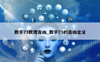 数字 73 数理吉凶_数字 73 的吉凶含义