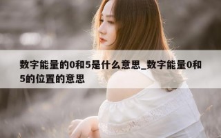 数字能量的 0 和 5 是什么意思_数字能量 0 和 5 的位置的意思