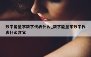 数字能量学数字代表什么_数字能量学数字代表什么含义