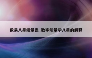 数易八星能量表_数字能量学八星的解释