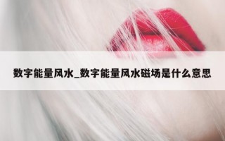 数字能量风水_数字能量风水磁场是什么意思