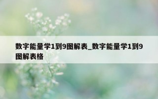 数字能量学 1 到 9 图解表_数字能量学 1 到 9 图解表格