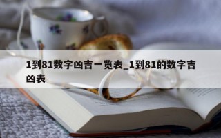 1 到 81 数字凶吉一览表_1 到 81 的数字吉凶表