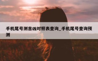 手机尾号测吉凶对照表查询_手机尾号查询预测