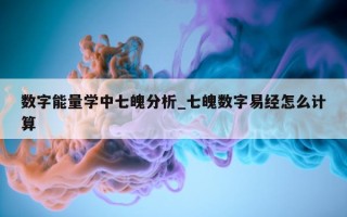 数字能量学中七魄分析_七魄数字易经怎么计算