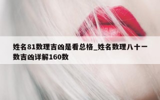 姓名 81 数理吉凶是看总格_姓名数理八十一数吉凶详解 160 数