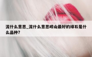 泷什么意思_泷什么意思崂山最好的绿石是什么品种?