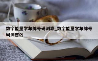 数字能量学车牌号码测算_数字能量学车牌号码测吉凶