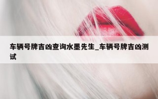 车辆号牌吉凶查询水墨先生_车辆号牌吉凶测试