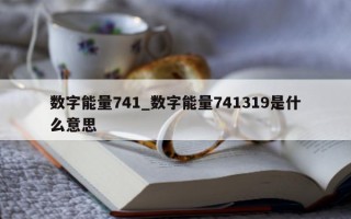 数字能量 741_数字能量 741319 是什么意思