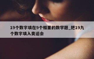 19 个数字填在 9 个框里的数学题_把 19 九个数字填入奥运会