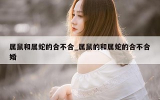 属鼠和属蛇的合不合_属鼠的和属蛇的合不合婚