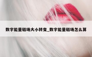 数字能量磁场大小转变_数字能量磁场怎么算