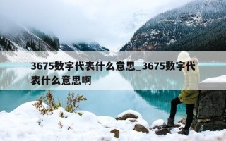 3675 数字代表什么意思_3675 数字代表什么意思啊