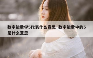 数字能量学 5 代表什么意思_数字能量中的 5 是什么意思