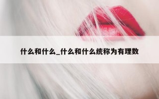 什么和什么_什么和什么统称为有理数