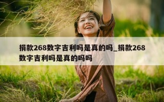 捐款 268 数字吉利吗是真的吗_捐款 268 数字吉利吗是真的吗吗