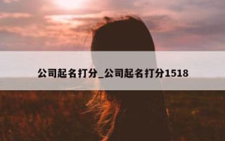 公司起名打分_公司起名打分 1518