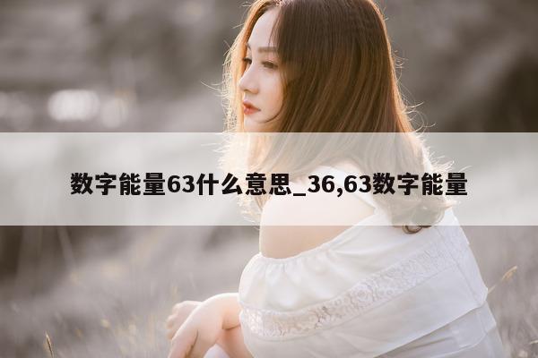 数字能量 63 什么意思_36,63 数字能量 - 第 1 张图片 - 小城生活